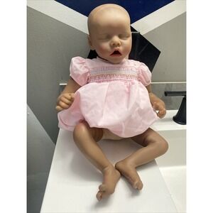 Realistic Reborn Baby Doll Lifelike Newborn Sleeping Girl Thumb Sucks Mixed Race